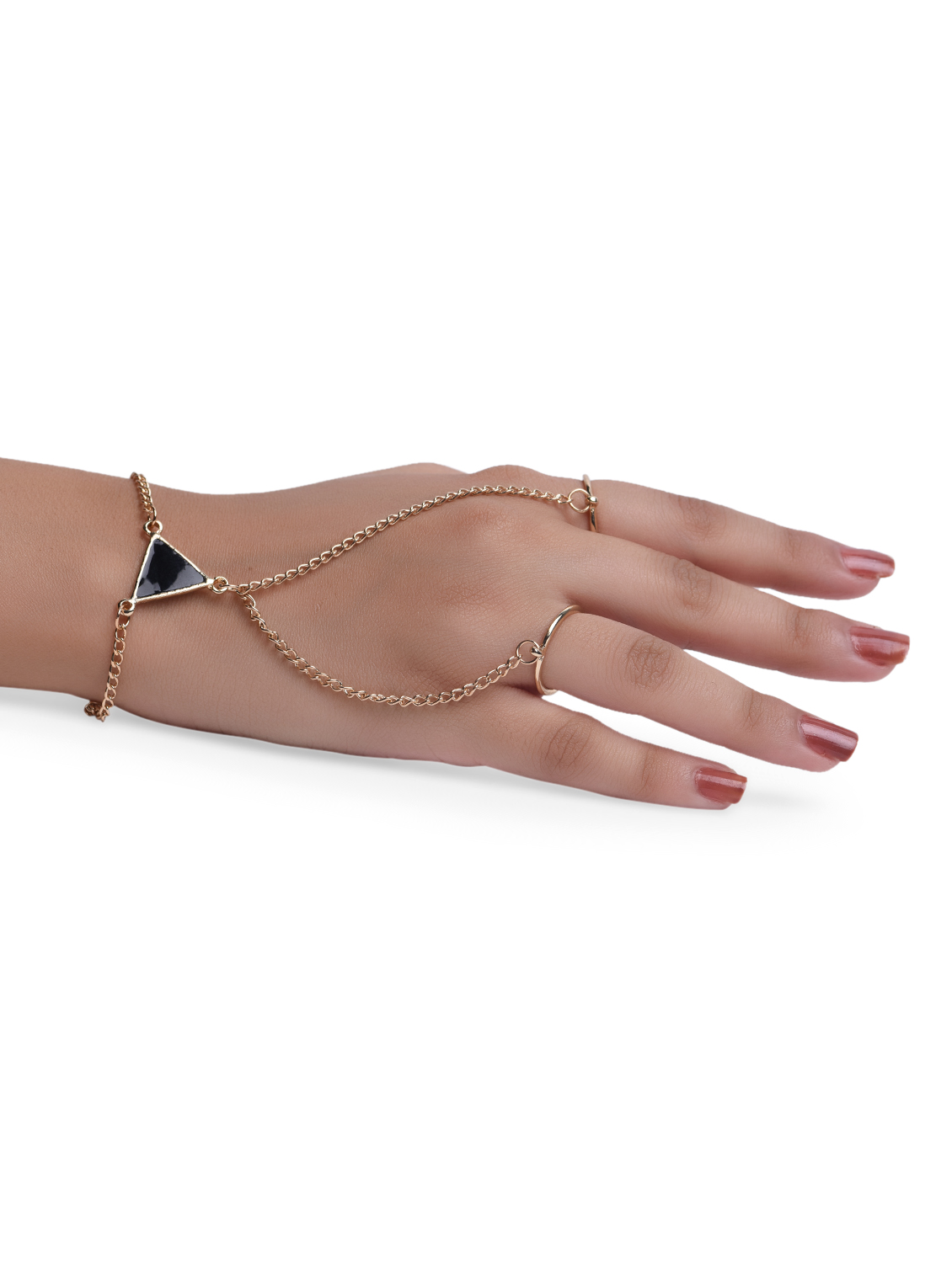 Buy Crunchy Fashion Jewel Love Golden Charm Bracelet Online | Purplle