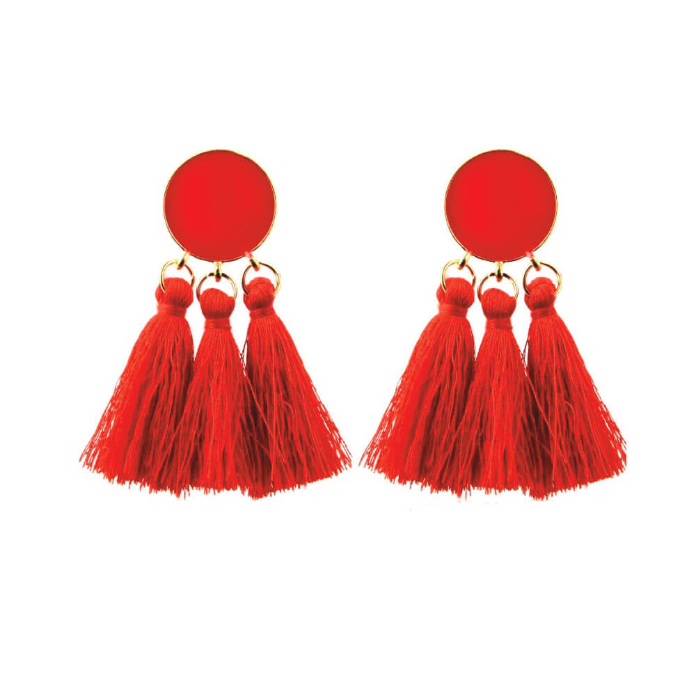 Red Dress Thread Fancy Earring