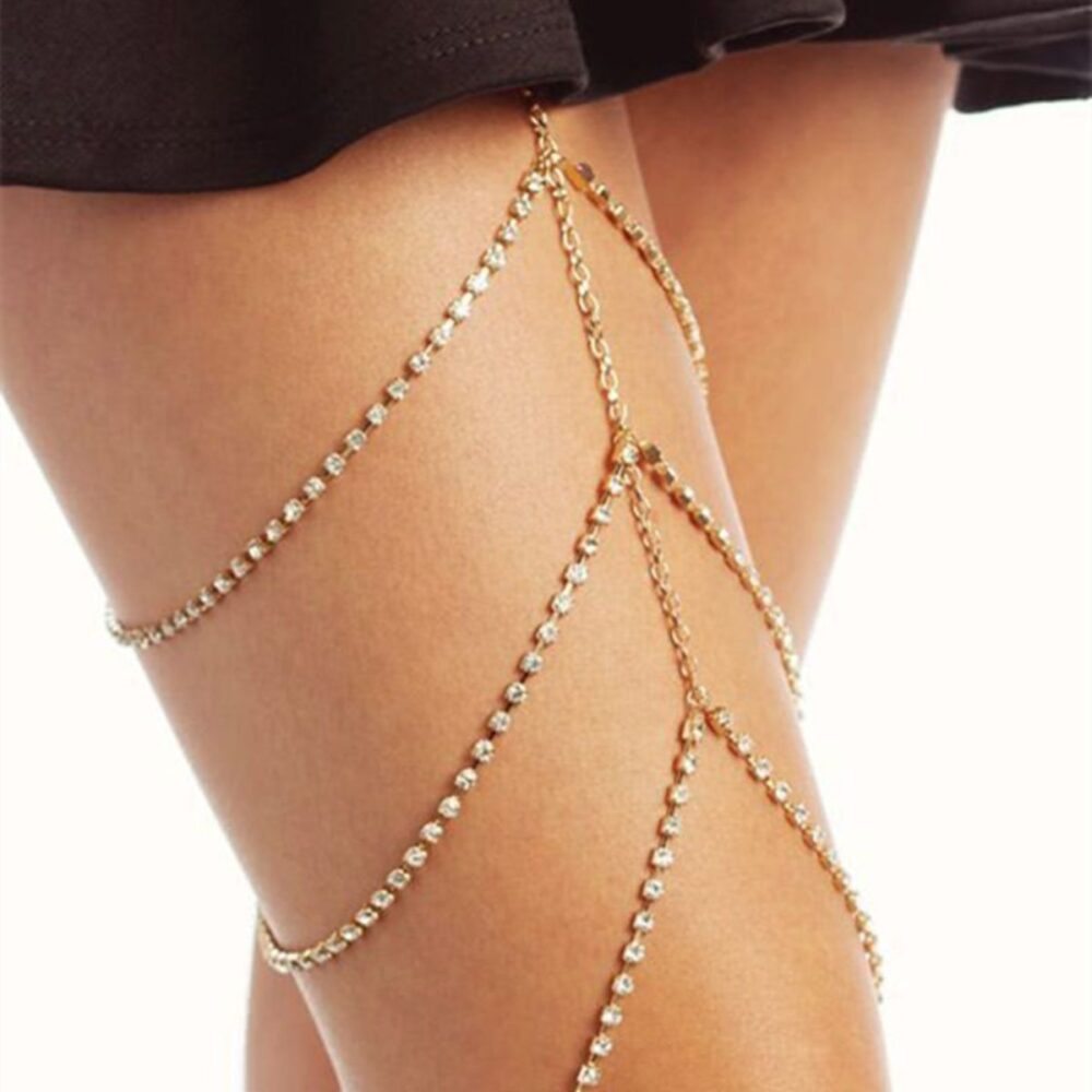 rose gold thigh chain